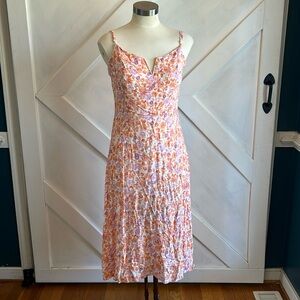 Trixxi Pink and Orange Floral Midi Dress